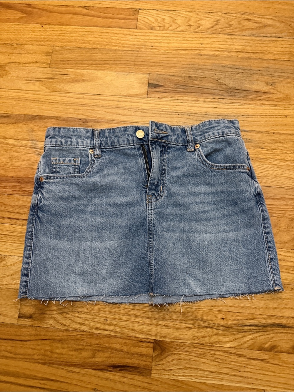 No Boundaries Medium Blue Denim Mini Skirt
